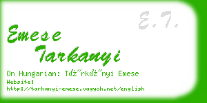 emese tarkanyi business card